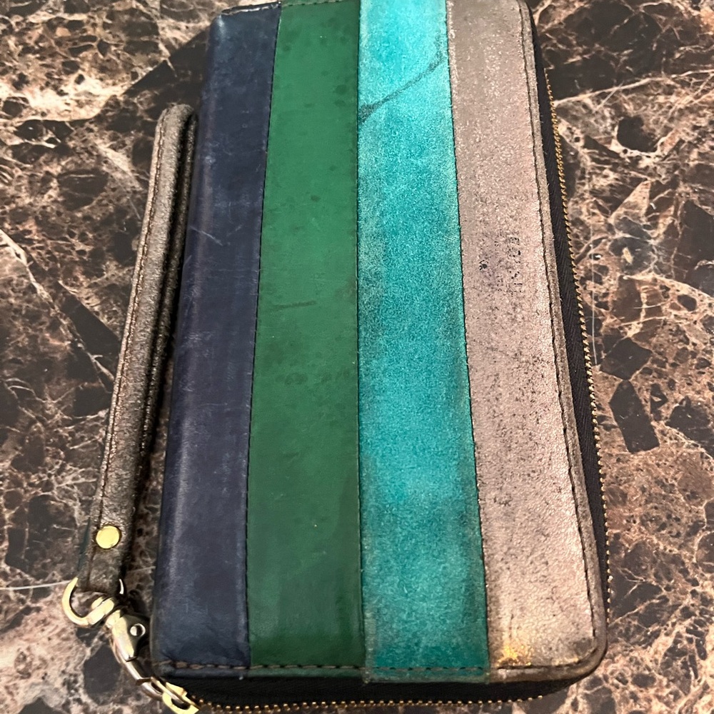 Fossil Colorful Striped Wallet with Wristlet